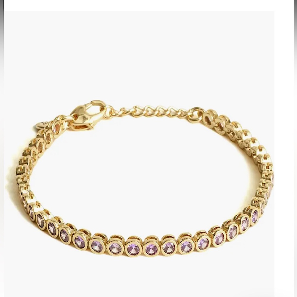 The Tennis Collection Bezel Set Crystal Bracelet in Academy Purple